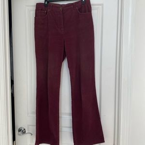 Jones New York Sport Stretch 98% Cotton 5 Pocket Straight leg Pants Maroon 8